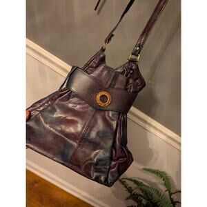 Vtg Iridescent Crossbody with Broach